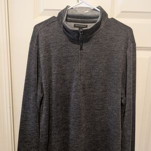 Banana Republic Men's Dark Charcoal Zip-Up Sweater